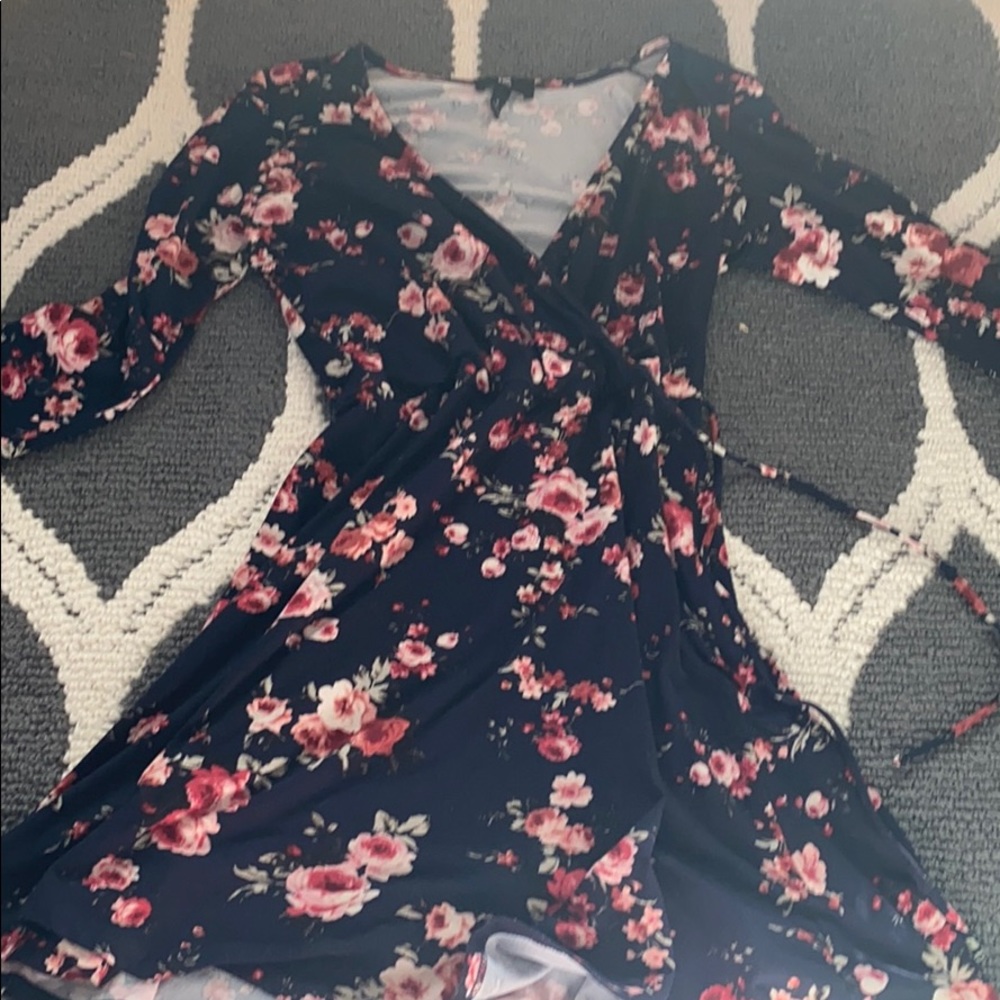 Navy blue floral dress